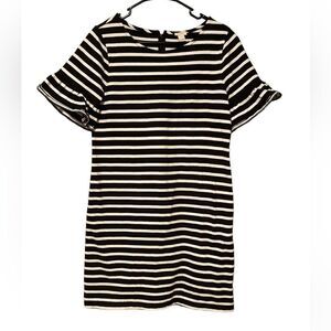 J Crew Striped Dress Size Small Black and White T Shirt Dress